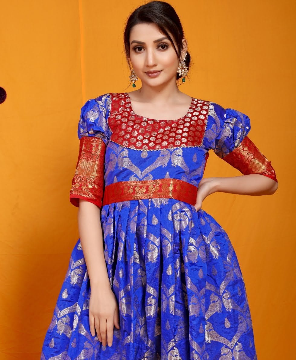 South Indian Magnetize Gown - pattu dress – shakthistyles