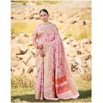 Blush Pink Kashmiri Modal Saree