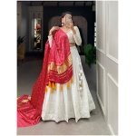 White Luckhnowi and Sequins Embroidered Lehenga and Blouse