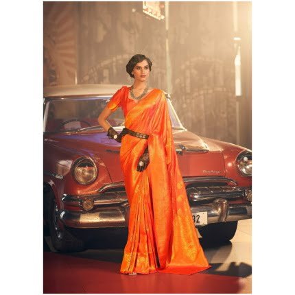 Aerospace Orange Weaving Silk Saree