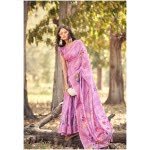 Rose Pink Rajwadi Cotton With Jacquard Border Saree